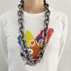 Hip Hop Punk Plastic Necklace Thick Chain Cuban Chain Festival Performance Party Gift Fan Accessory