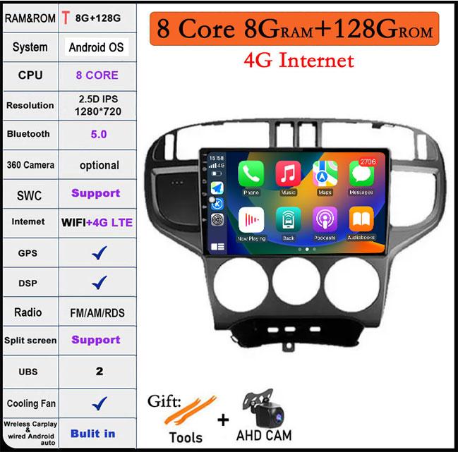 9 Inch DSP Head Unit For Hyundai Matrix 2001-2010 Android 14 4G Car Radio Stereo Multimedia GPS Navi Carplay Autoradio Video