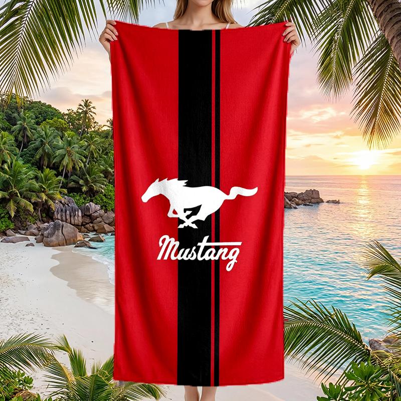 Mustang Fashion Beach Towel: Ideal for Summer Adventures Soft, absorbent and quick drying suitable for swimming and bathing