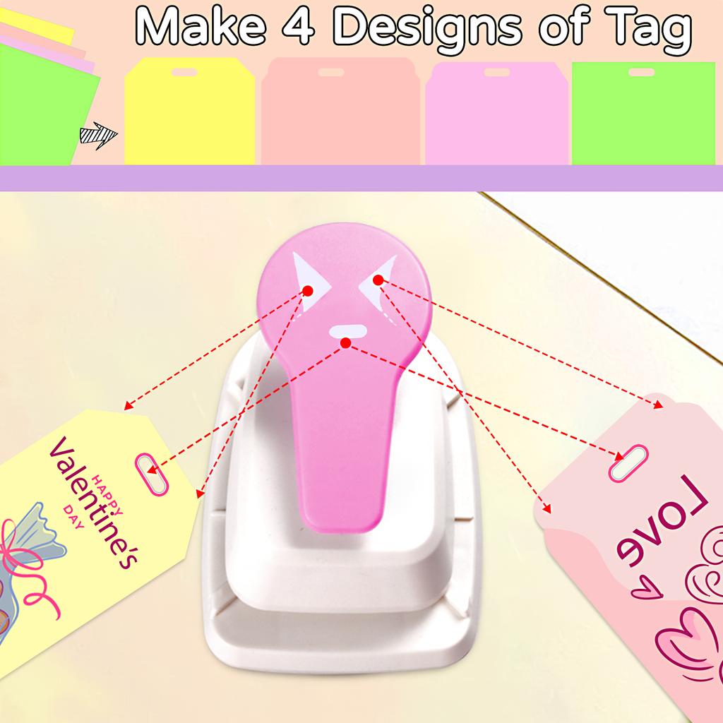 Craft Puncher Any Size Tab Tag Maker Corner Punch Puncher Paper Cutter Hole Paper Cutter 3 In 1 Any Size Tag for Card Making