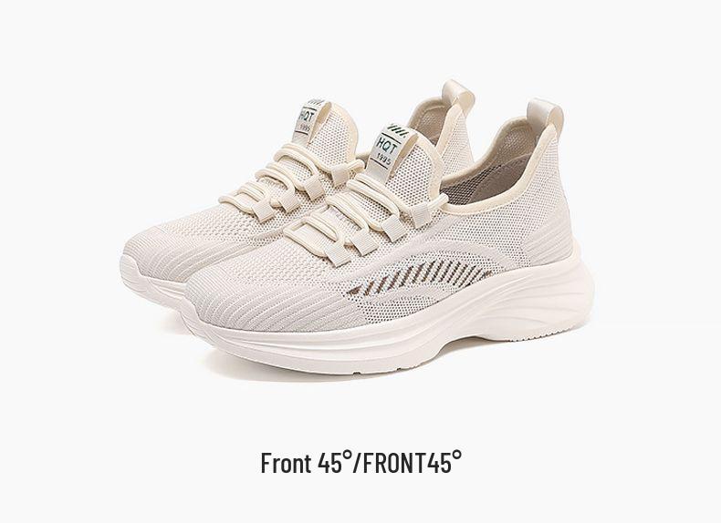 Red Dragonfly Women's Summer Fly-Knit Mesh Casual Sports Shoes - Soft Sole, Breathable, Flat Bottom Travel Walking Sneakers for Mothers