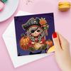6PCS DIY Halloween Pattern Diamond Painting Greeting Card Set Rhinestone Diamond Art Mosaic Postcards Diamond Art Handmade Cards