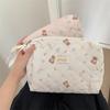 Cute Bear Print Cosmetic Bag Large-Capacity Portable Travel Toiletry Bag Storage Bag Student Pencil Case Girly Gifts