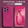 Liquid Silicone Lanyard Magnetic Phone Case For iPhone 16 14 15 Plus 11 12 13 16 Pro Max Magsafe Charge Strap Protector Cover