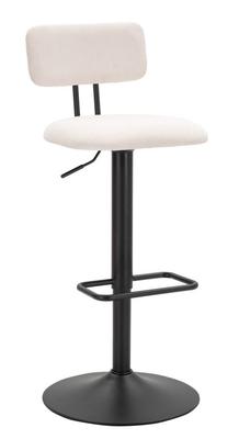 Bar Stool With Lift Light White Cm 41X47,5X85-106,5(Seat Cm 61-83) Set 2Pcs