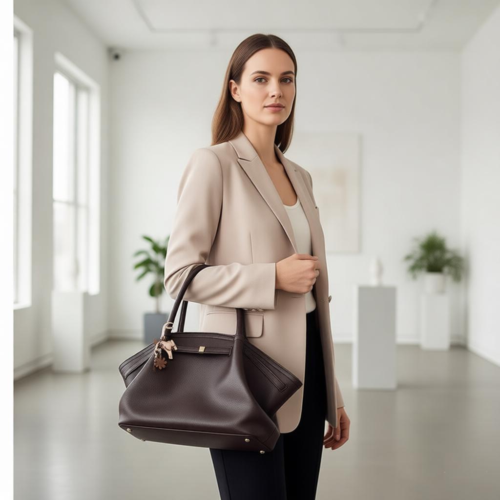 Luxury Lychee Pattern Underarm Shoulder Bags PU Leather Solid Color Women's Handbags Large Capacity Tote Bag Travel