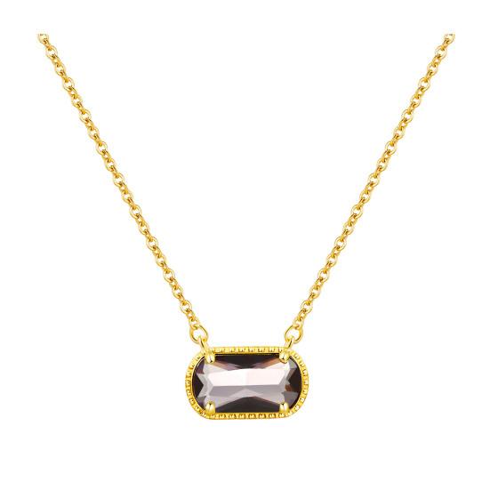 Women Necklace Cubic Zirconia Inlay Dazzling Pendant Necklace Versatile Round фиолетовый
