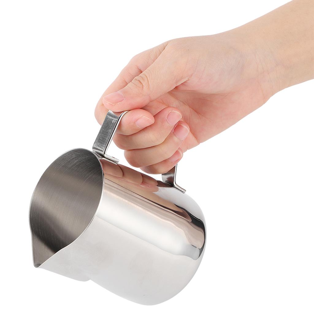 Stainless Steel Milk Frothing Cup Art Pitcher Coffee Latte Jug Mug for Home Coffee Shop Use350ML