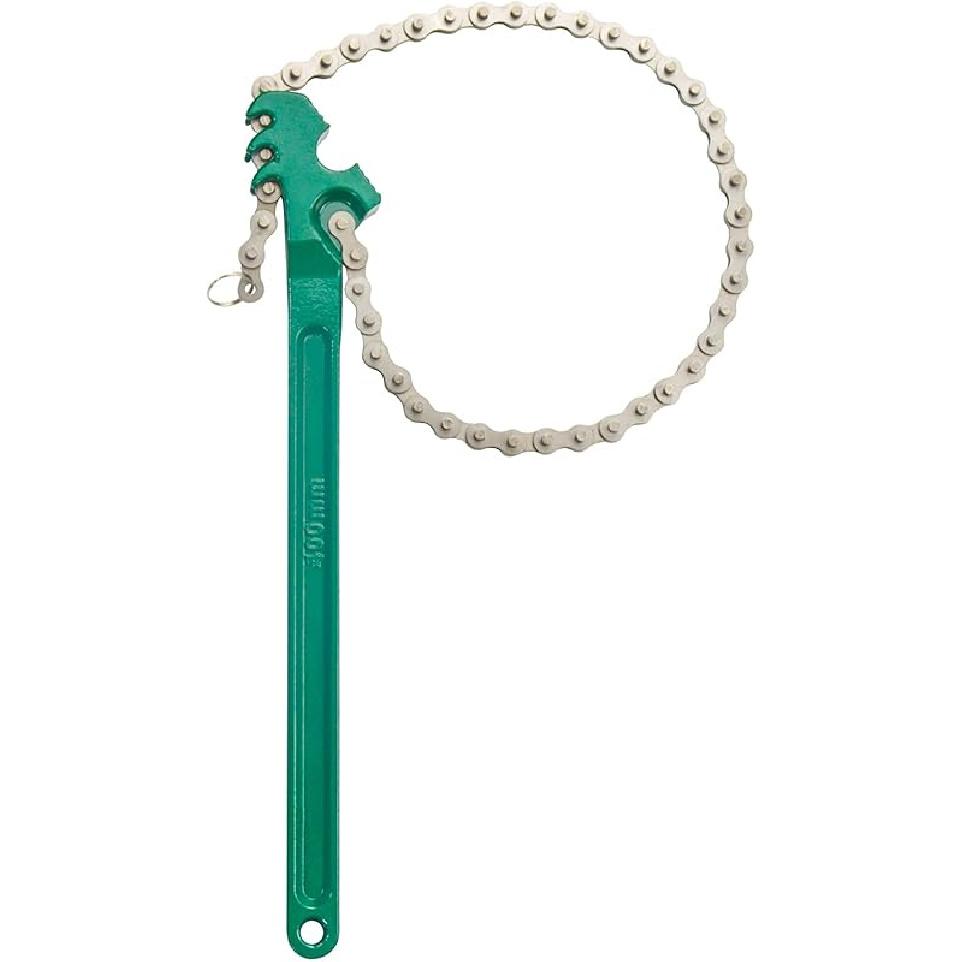 12 Inch Sturdy Carbon Steel Adjustable Heavy Duty Ratcheting Chain Oil Filter Wrench Reversible Chain Style Pipe Fitter With Multi-Purpose