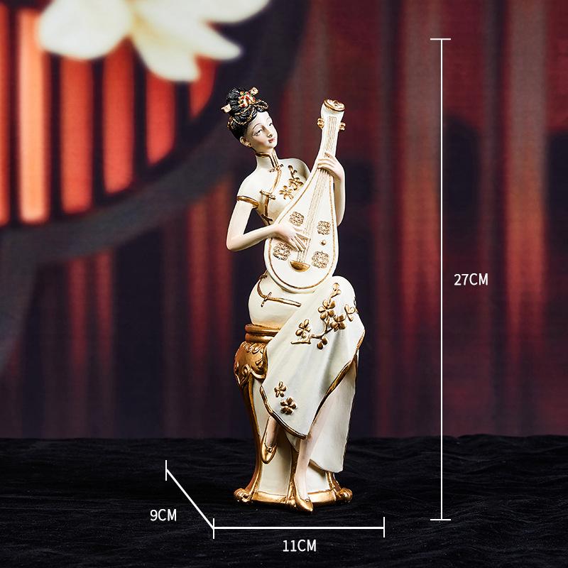 Elegant Retro Chinese Art Decor: Ladies' Ancient Figures for Living Room and Porch