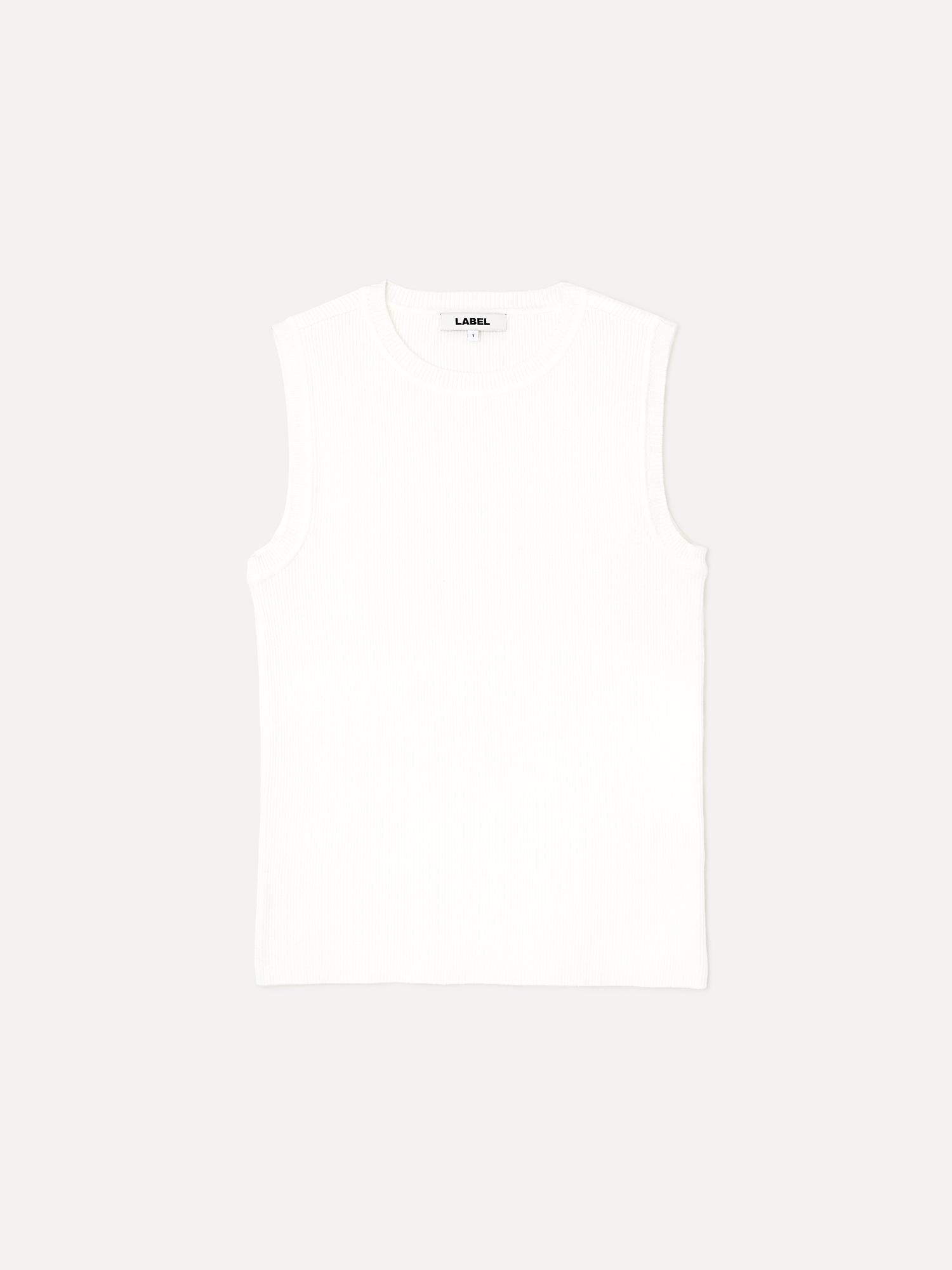Label Archive Hale Sleeveless Rib Knit White 3