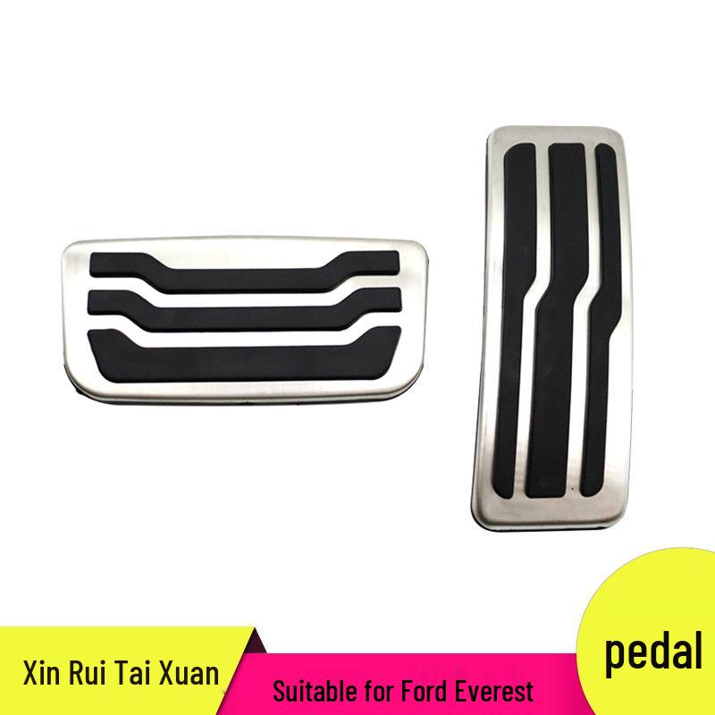 

Non-Slip Pedal Covers for Ford Everest: Accelerator, Brake, Rest Area Aluminum Alloy + Hard Rubber
