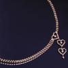 Multi Layer Waist Chain Alloy Shinning Body Chains with Dangle Heart Body Jewelry Accessories for Women and Girls