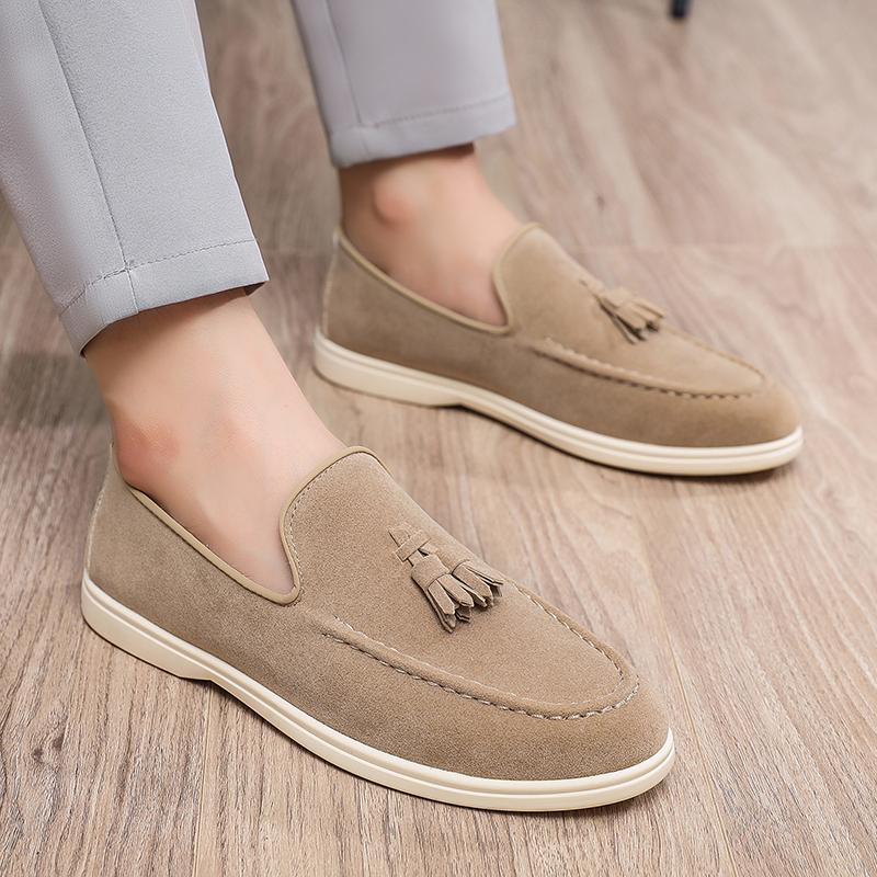 Fashion Suede Leather Loafers Luxury Mens Casual Shoes Business Shoes Soft Male Driving Shoe Comfortable Moccasins Plus Size Men Shoes
