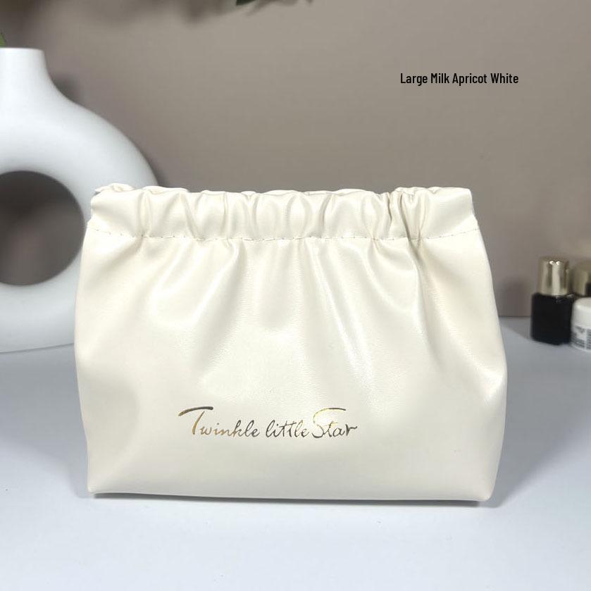 High-Value PU Pleated Cosmetic & Lipstick Travel Makeup Bag