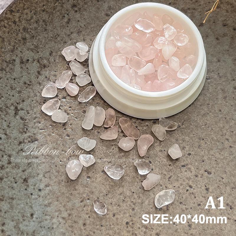 

1 Box Mini Colorful Natural Stone Nail Charms Irregular Stone Nail Accessories For Diy Nails Decorations