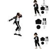 Mj Michael Jackson Cosplay Costume For Kids With Print For Stage Dance Performance