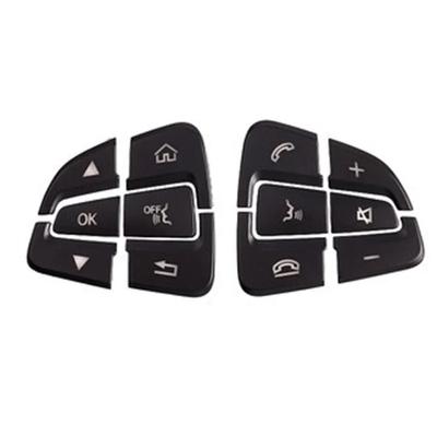 Steering Wheel Button Cover Trim For Benz C-Class W205 S205 C205 C253 X253 Black ABS Steer Wheel Switch Cap Decor Kit