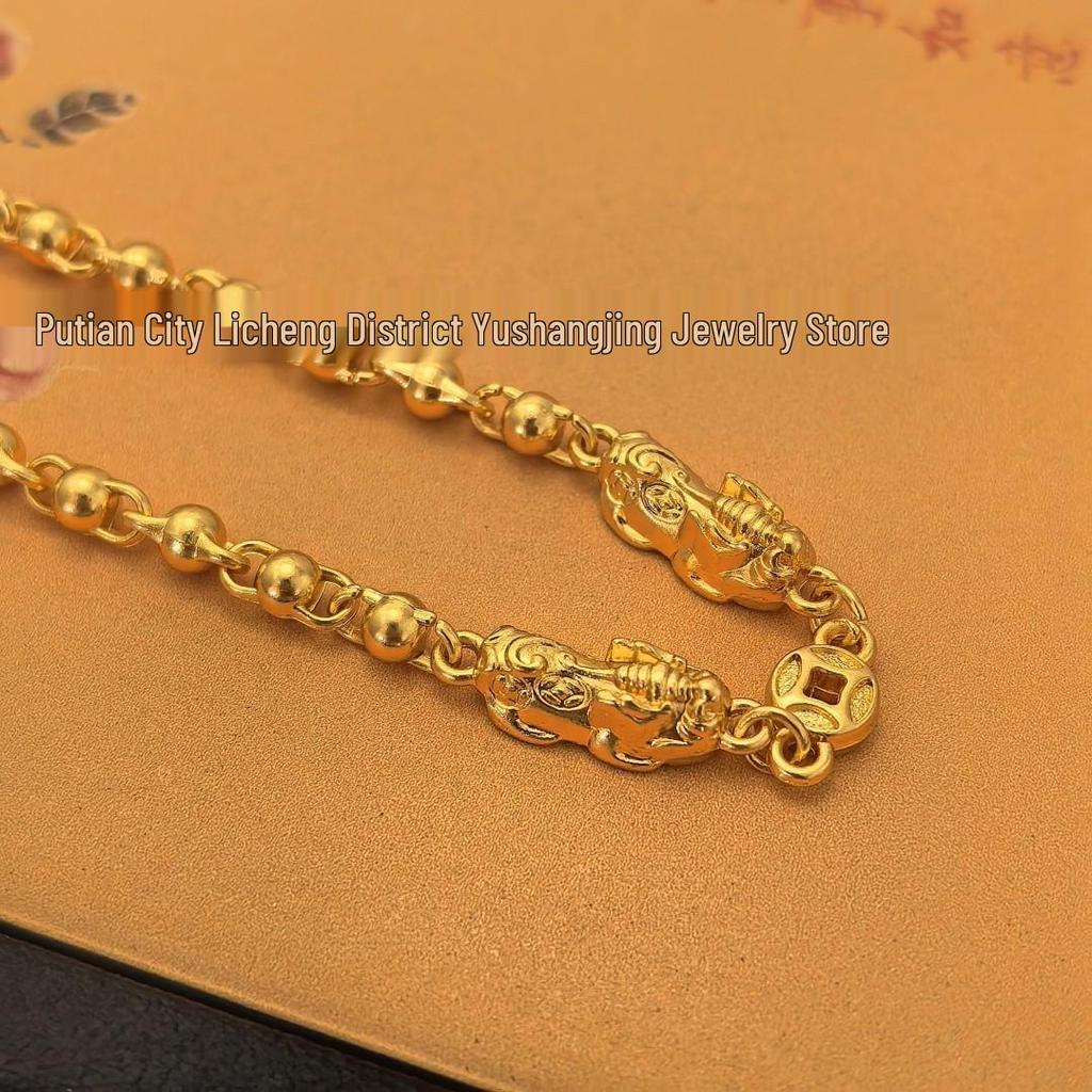 Chinesisches Pixiu Goldplattiertes Armband: Retro, Stilvoller, Legierter Handschmuck für Damen