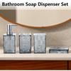Bathroom Accessories Set 4-Piece Plastic Gift Set with Toothbrush Holder, Toothbrush Cup, Soap Dispenser, Soap Dish(Gray)