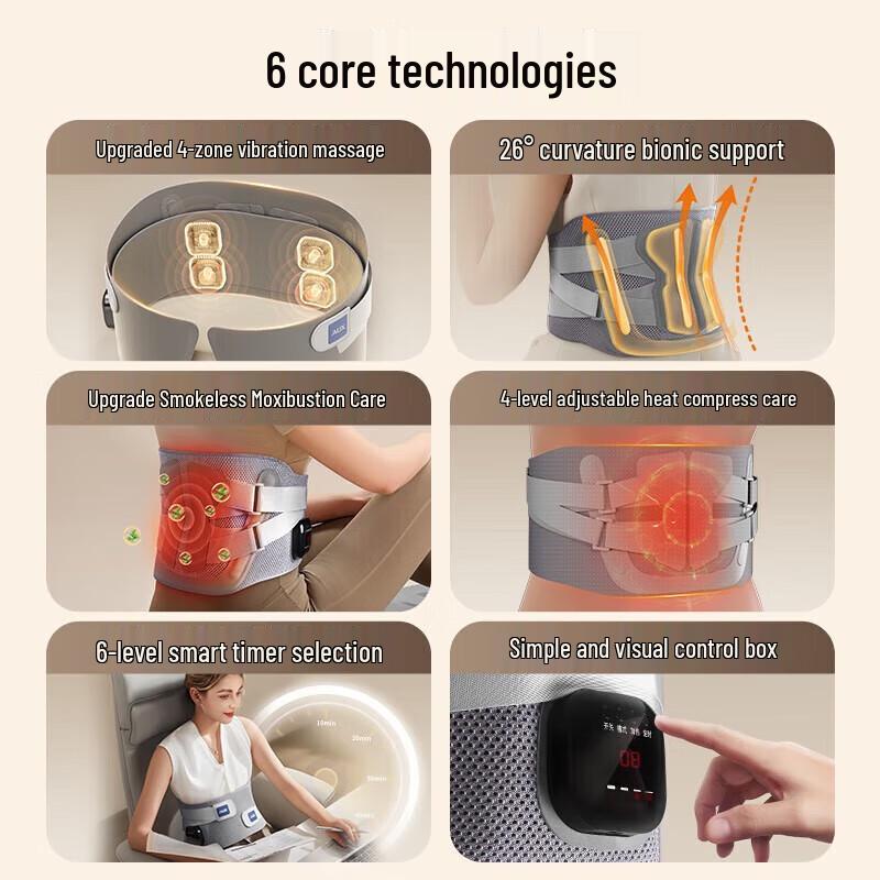 AUX Lumbar Massager with Heat and Vibration