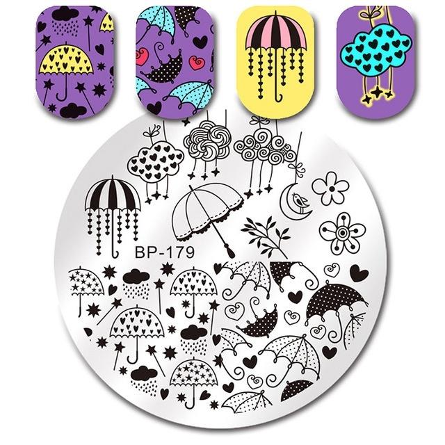 Ronde Nail Stamping Plate Wow Flower 5.5cm Sjabloon Manicure Nail Art Afbeeldingsplaat