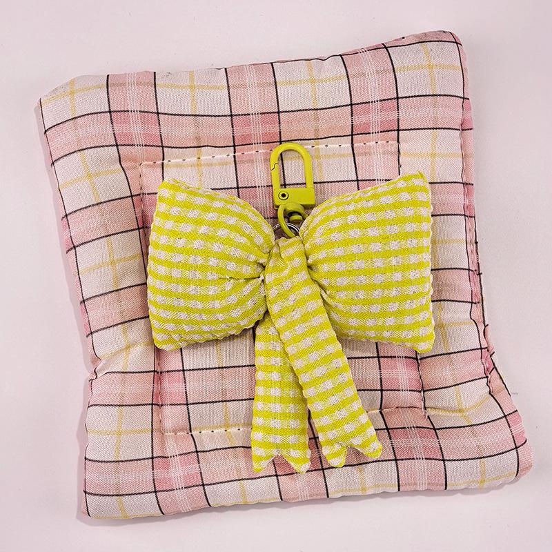 Plaid Bow Keychain: 2026 Student Schoolbag Decoration