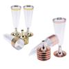 12x Disposable Plastic Champagne Cups with Rose Gold/Gold