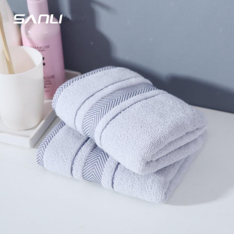 

1Pc 34x74cm 100% Cotton Thicken High Quality Striped Adult Men Hand Towel Soft Absorbent Home Bathroom Supplies 34x74cm серый