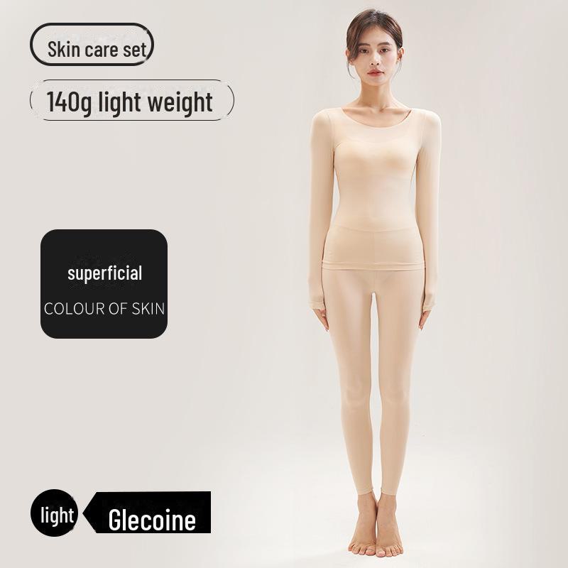 Damen Herbst/Winter Thermounterwäsche Set: Hyaluronsäure, Leicht, Spurlos, Schlankmachend, Hochelastisch, Warme Hautverschönernde Maskenbekleidung
