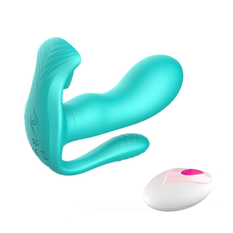 3 I 1 Trådløs truse Vibrator Bærbar Suge G Spot Klitoris Stimulator Oppvarming Vaginal Anal Orgasme Dildo Sexleketøy for kvinner