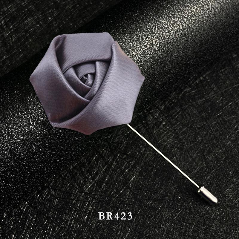 Handmade Multi-Color Rose Fabric Brooch Pin for Men's Suits - Korean Style Accessories