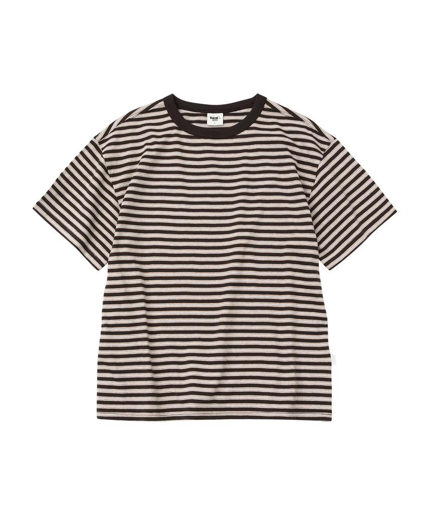 WMC [Crop] Multi-Stripe T-Shirt_Brown