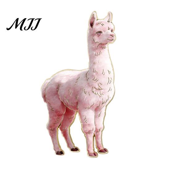 Alpaca Brooch Pin Design Zinc Alloy Vibrant Multiple Colors Enamel Finish Suits Coats Sweaters Badge Versatile Accessories Healing Feeling розовый