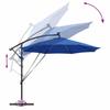 Azur Blue Solar Powered LED Strip Sun Umbrella 294 X 294 X 248 Cm