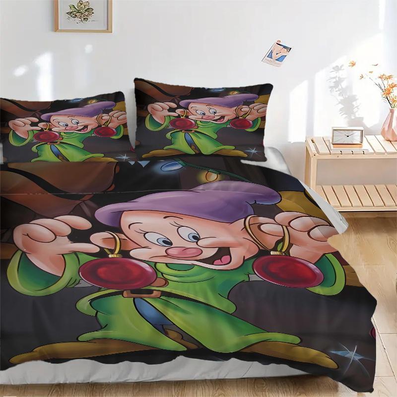 

3pcs Dopey Quilt Cover Set - Soft and Cozy Bedroom, Guest Room and Dorm Decorative Bedding 3-Piece Set 1 Quilt Cover + 2 Pillow Shams.S032 135x200cm