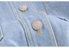 Plus-size Retro Lapel Long Sleeve High-Quality Denim Shirt Jacket for Women