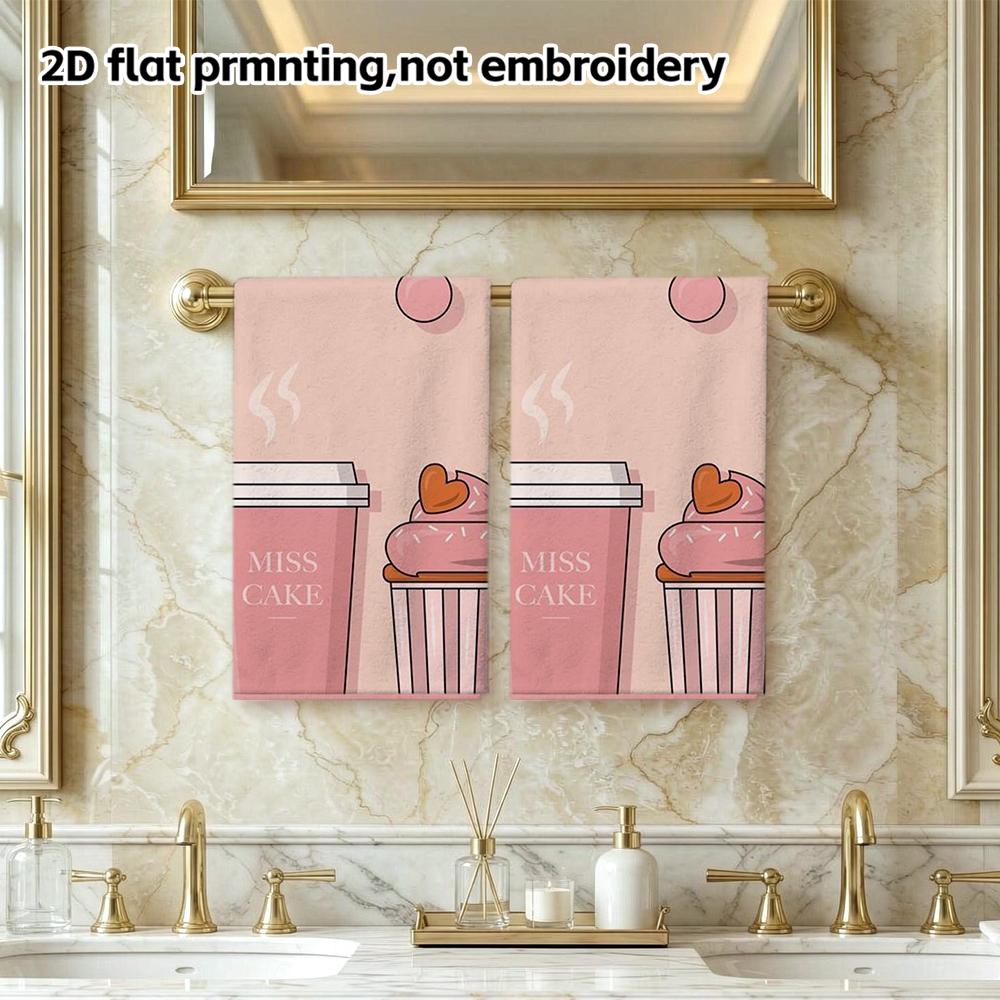 Cake And Coffee Print Lightweight Quick Dry Towel