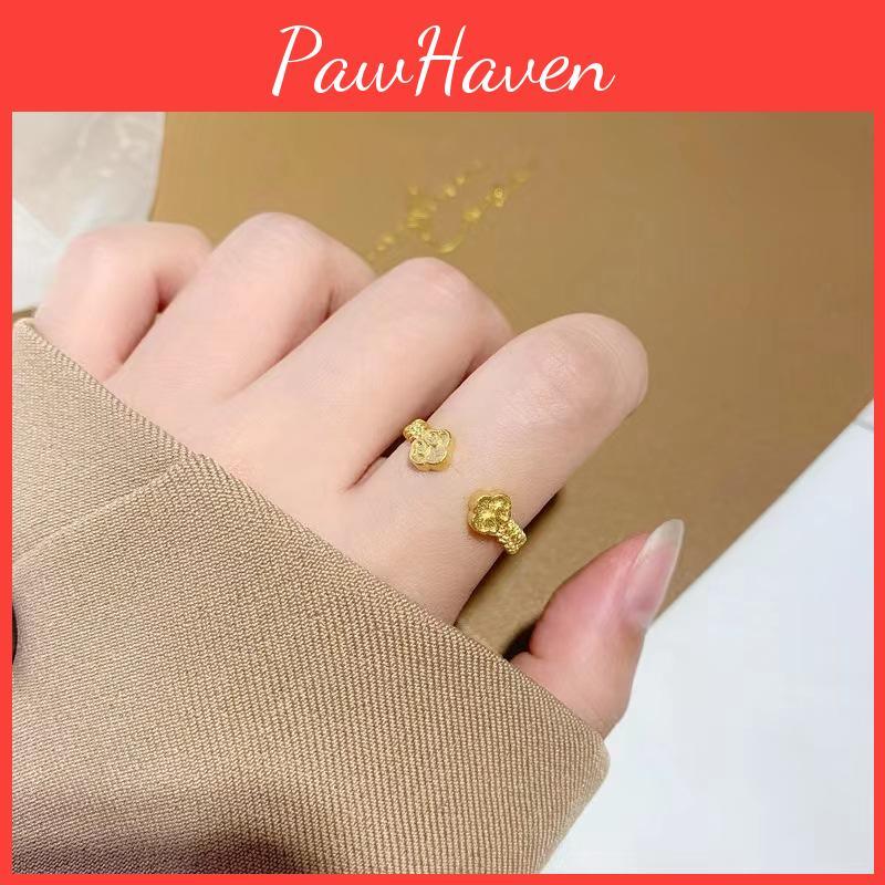 Floral Design Unique Adjustable Ring Brass Gold Plated Perfect For Gifts Wedding