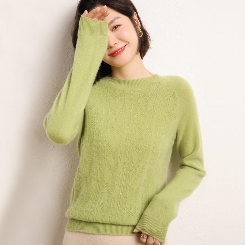 Women's Autumn and Winter Style First-line Ready-to-wear Cashmere Knitted Base Shirt Soft and Glutinous Warm Pullover Sweater