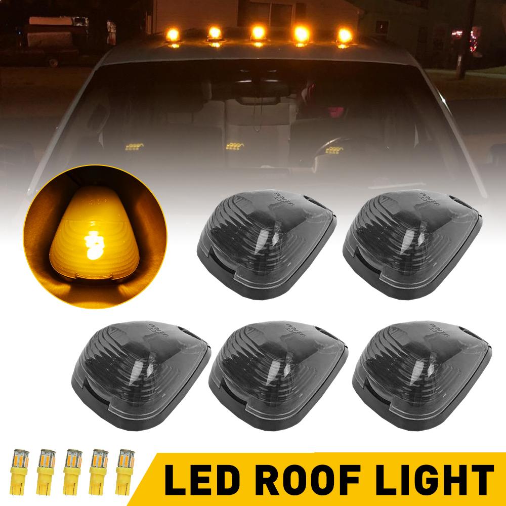 

5Pcs Smoke Lens White Amber LED Cab Roof Marker Running Lights Fit for Ford F-250 F-350 F-450 F-550 F-650 F-750 Super Duty янтарь