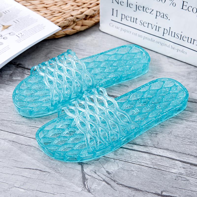 Dam sommar kristall geléslippers - Halkfria bekväma mjuka sulor för hem och bad