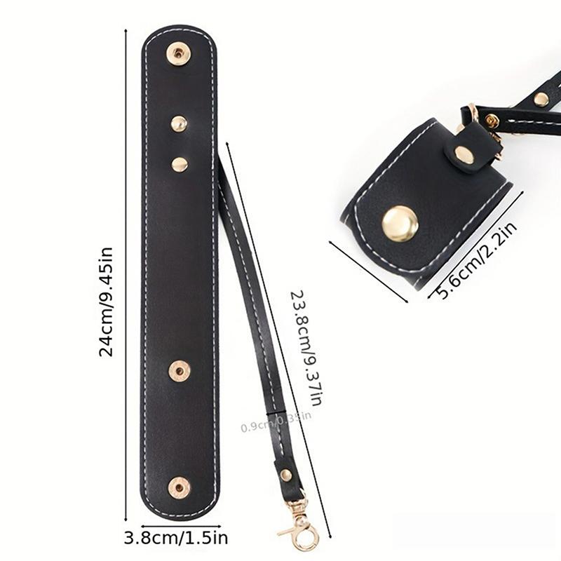 Trendy Solid Color Pu Leather Glove Scarf Holder Strap Outdoor Travel Hat Clip Portable Multifunctional Towel Storage Clip