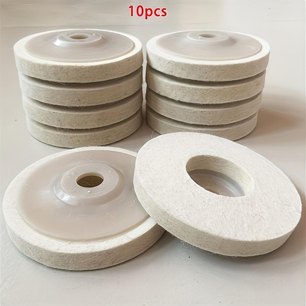 

10 упаковок 4 x5/8 супертонких шерстяных полировальных дисков для угловой шлифовальной машины по металлу, мрамору, мебели, автомобильному воску, граниту