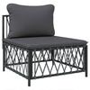 Vidaxl Garden Sofa Middle Module with Cushions, Anthracite, Fabric