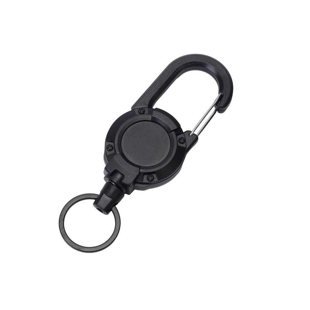 Outdoor Camping Tactical Easy-Pull Telescopic Keychain with Multi-Function Rebound Anti-Lost Wire Rope.