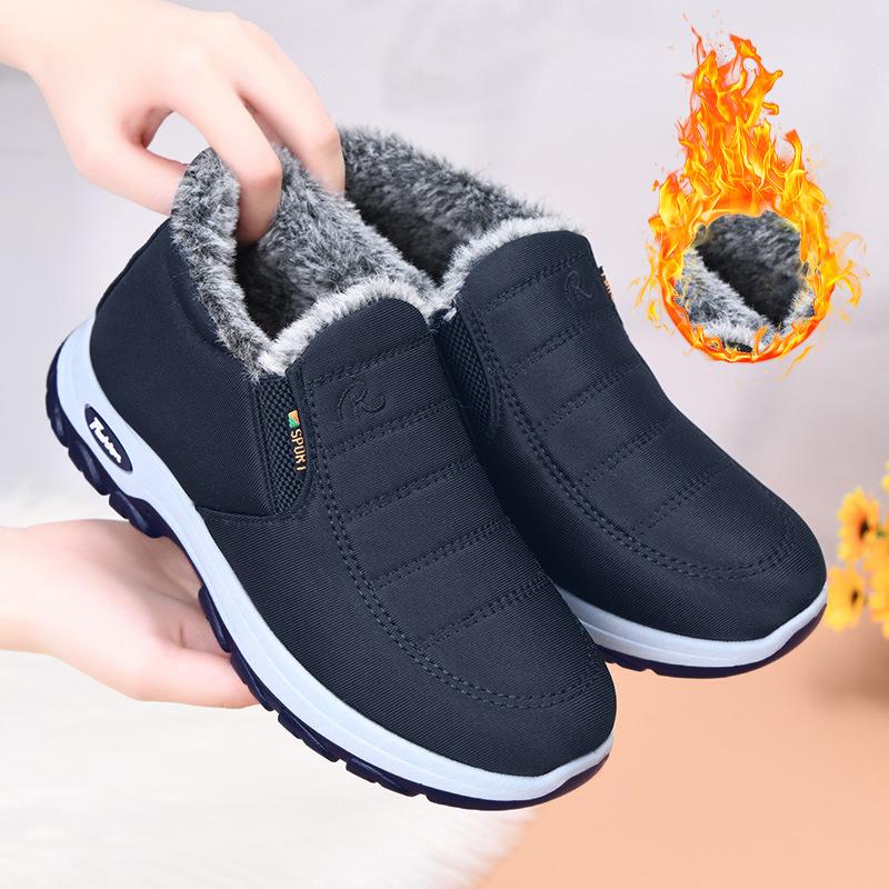 Cotton shoes warm shoes middle-aged and elderly cotton boots piled and thickened snow boots thick-soled comfortable short boots cold-proof