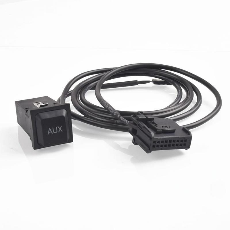 

Auto Car Aux-in RNS2 MFD2 AUX Button Audio Adapter Kit 18Pin Plug for VW Golf MK5 for Seat Altea Leon Toledo for Skoda II +