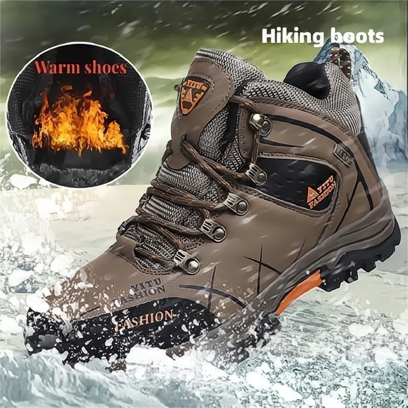 Men's Sneakers Mountaineering Boots Waterproof Leather Hiking Boots Warm Winter Shoes for Men Snow Boots Outdoor Trekking Shoes