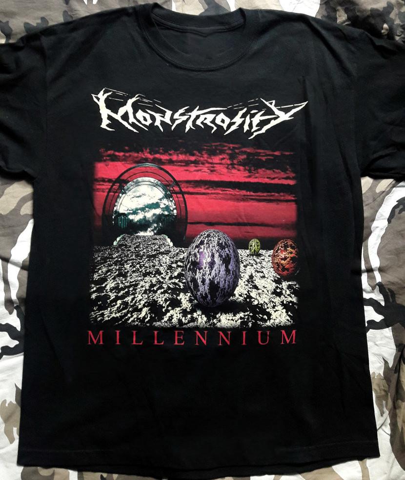 

Monstrosity Band Millennium Black Tee Cotton Shirt For Men Women Unisex T-Shirt L